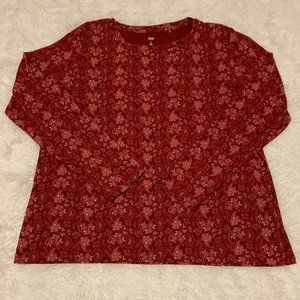 dip red long sleeve shirt
